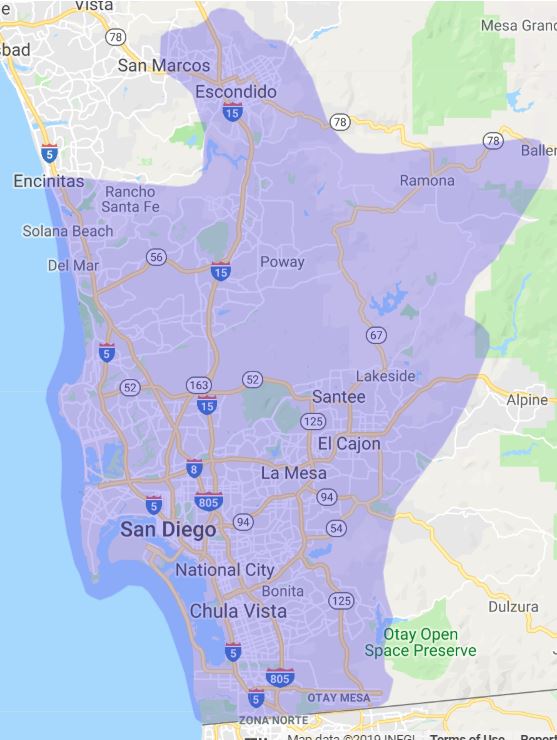 San Diego Fixed Wireless Internet Coverage Map